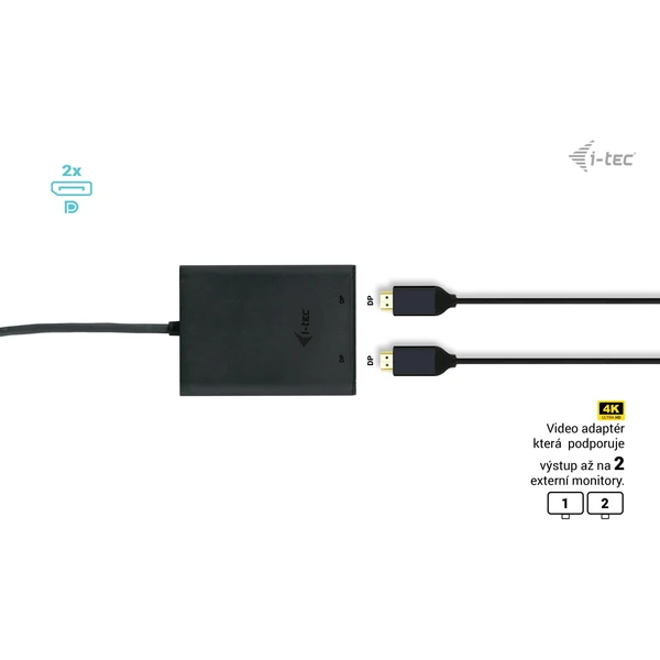 i-tec USB-C/2x DisplayPort redukce černá - Kabely a redukce - Obrázek D7AS100501