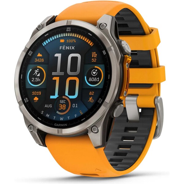 Garmin Fenix 8 AMOLED 47 mm oranžové Šedá