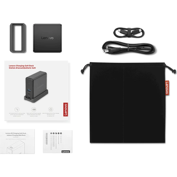 Lenovo Charging GaN 65W dokovací stanice černá - Nabíječky - Obrázek D8BM000K01