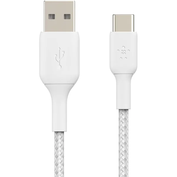 Belkin BOOST Charge Braided USB-C/USB-A napájecí kabel 2m bílý - Kabely a redukce - Obrázek D8C9400301