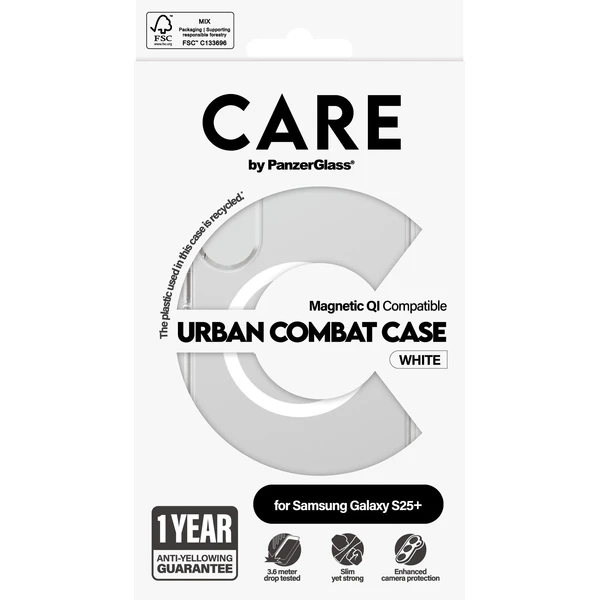 PanzerGlass® CARE kryt Samsung Galaxy S25+ Urban Combat čirý/bílý QI - Pouzdra - Obrázek D8FC000J01