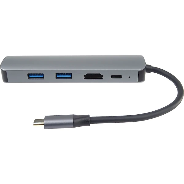PremiumCord USB-C na HDMI + 2x USB3.2 + PD 100W+ RJ45 10/100/1000Mbps adaptér - Dokovací stanice - Obrázek D8LF000K01