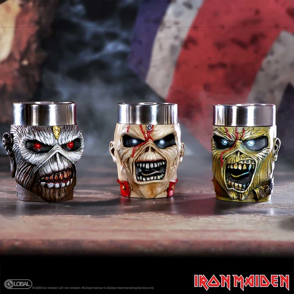Set 3 panákovek Nemesis Now Iron Maiden - Eddie 9 cm - Sklenice - Obrázek D91H000N01