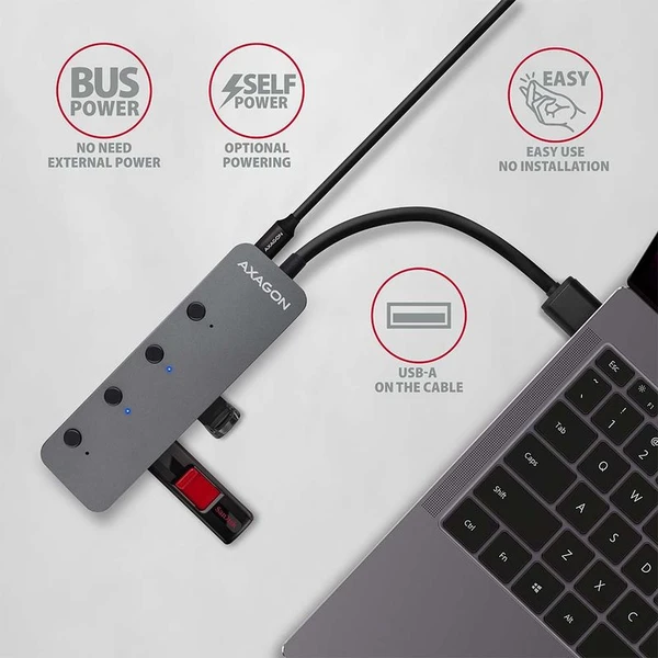 AXAGON SUPERSPEED USB-A SWITCH HUB - USB huby - Obrázek D97HF00101