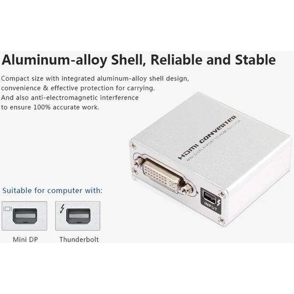 PremiumCord Mini DisplayPort -> HDMI/DVI-I/VGA redukce stříbrná - Kabely a redukce - Obrázek D9H0000401