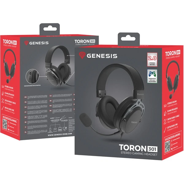 Genesis TORON 301 headset s mikrofonem černý - Sluchátka - Obrázek D9I5000O01