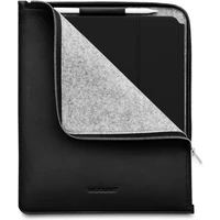 Woolnut Leather Folio kožené pouzdro iPad Pro 12,9"/iPad Pro 13"/iPad Air 13" černé - Pouzdra