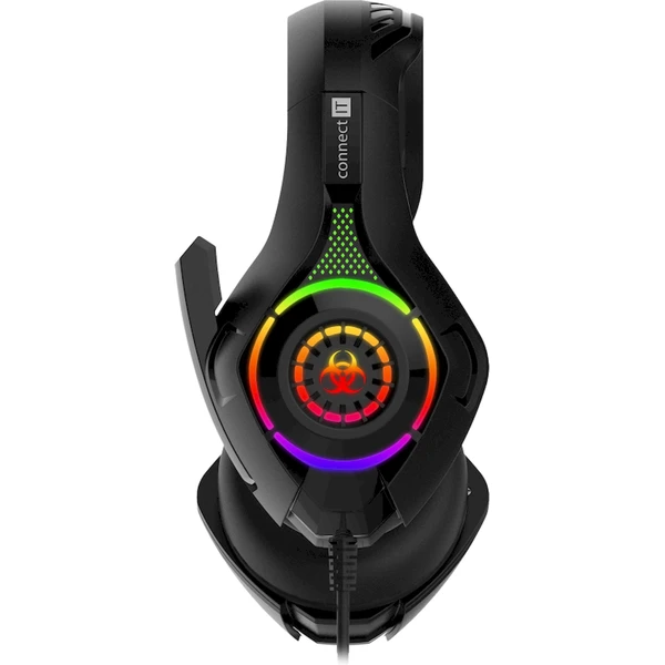 Connect IT Biohazard RGB herní drátová sluchátka černá - Sluchátka - Obrázek D9Q9000O01