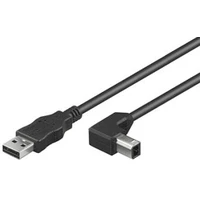 PremiumCord USB-A/USB-B kabel se zahnutým konektorem 5m černý - Kabely a redukce