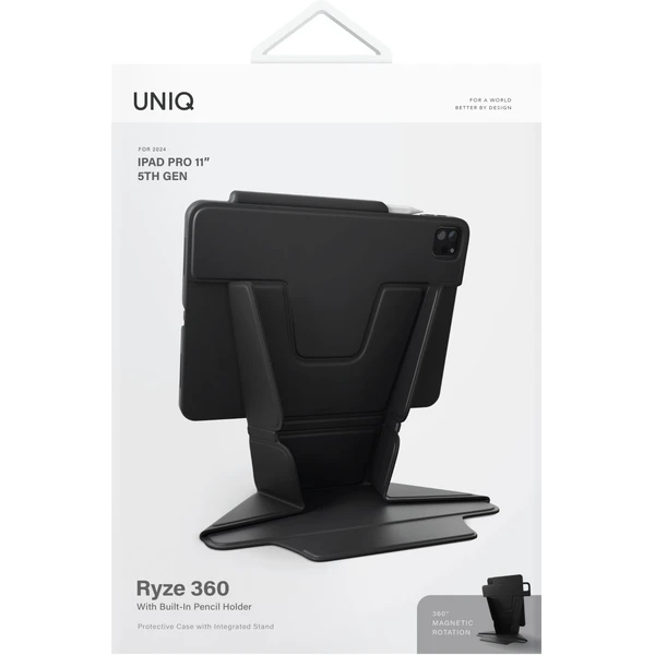 UNIQ Ryze 360 pouzdro se stojánkem iPad Pro 11" (2025) černé - Pouzdra - Obrázek DAD5000O01