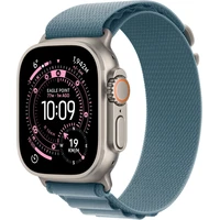 Apple Watch Ultra 3 (2025) 49mm Přírodní titan se světle modrým alpským tahem M - Chytré hodinky