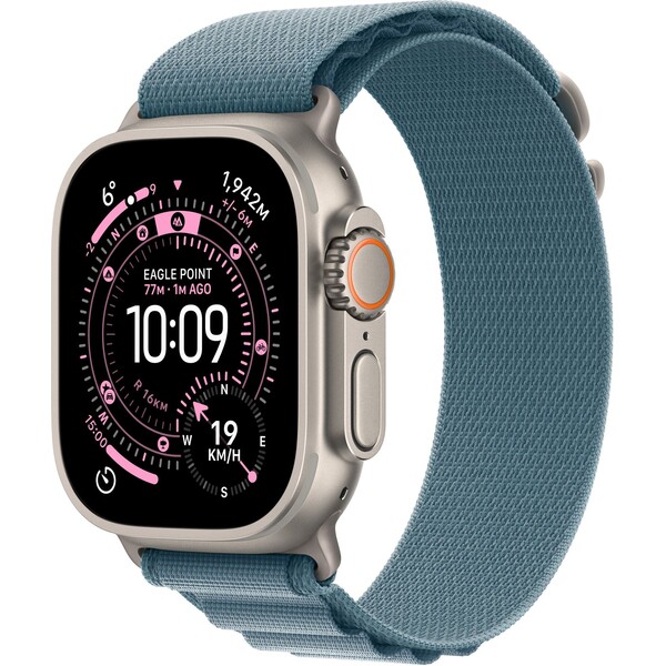 Apple Watch Ultra 3 (2025) 49mm Přírodní titan se světle modrým alpským tahem M