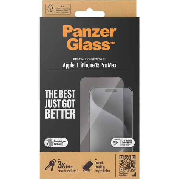 PanzerGlass Ultra-Wide Fit ochranné sklo Apple iPhone 15 Pro Max - Ochranné folie a skla - Obrázek DATS100501