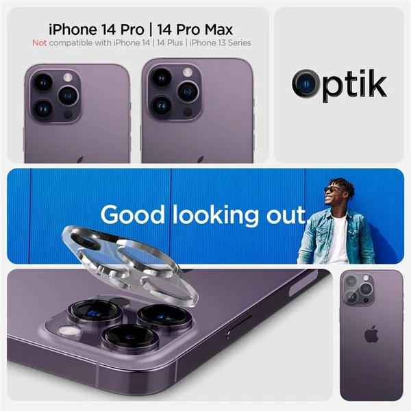 Spigen Glass Optik 2 Pack skla na fotoaparát iPhone 14 Pro/iPhone 14 Pro Max - Ochranné folie a skla - Obrázek DBK0000N01