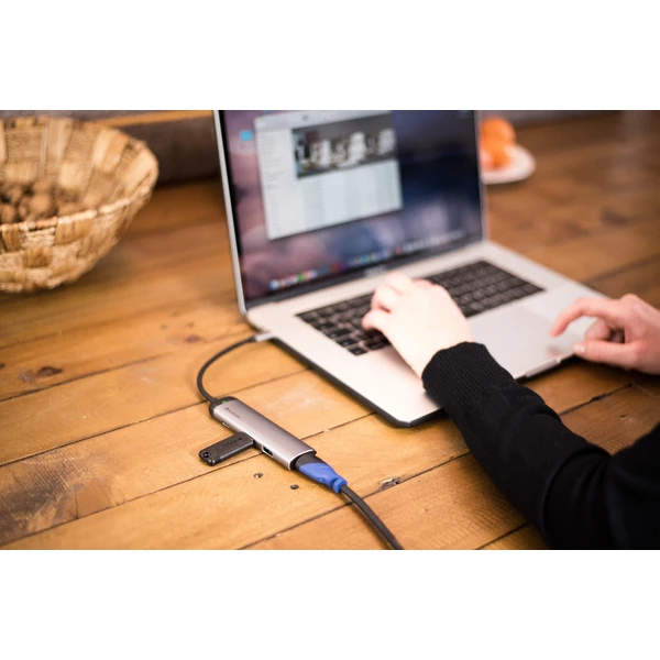 Verbatim USB-C Multiport HUB, 2x USB 3.0, 1x USB-C, HDMI dokovací stanice šedá - Dokovací stanice - Obrázek DCOR000301