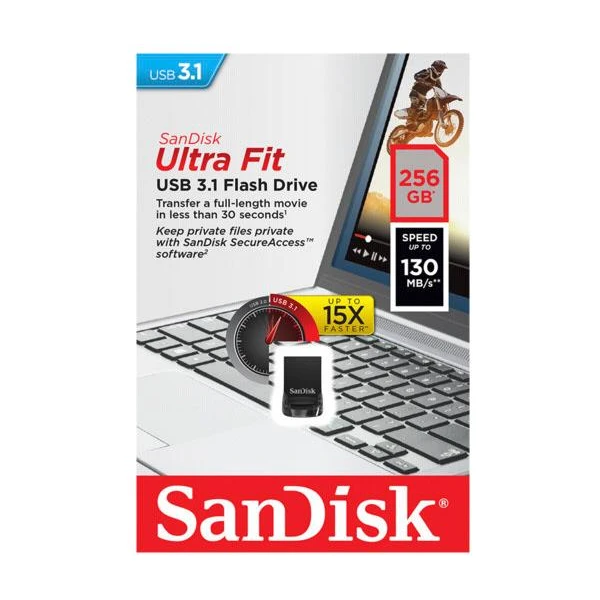 SanDisk Cruzer Ultra Fit USB 3.1 flash disk 256GB - Flashdisky - Obrázek DCZS000501