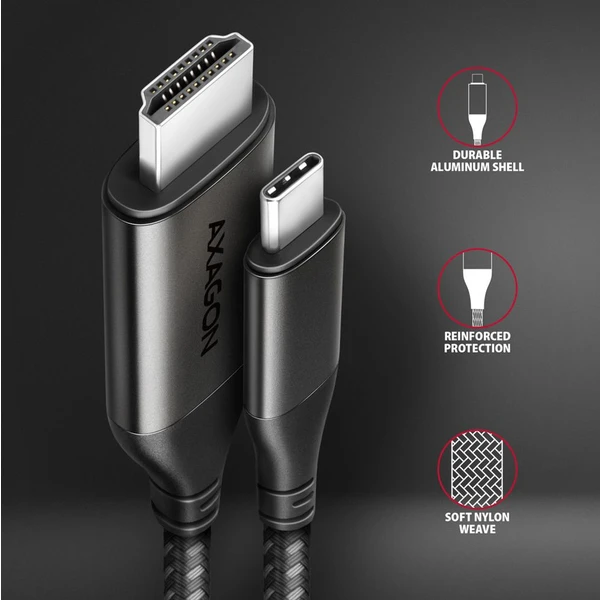 AXAGON USB-C/HDMI 2.0 kabel 4K 1,8m černý - Kabely a redukce - Obrázek DEX3000L01