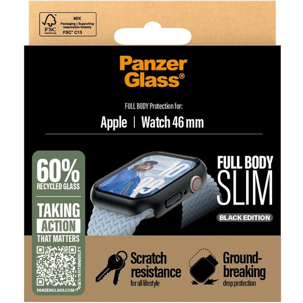 PanzerGlass® Apple Watch 11/10 (46mm) tenký černý kryt s ochranným sklem - Pouzdra - Obrázek DGWA000L01