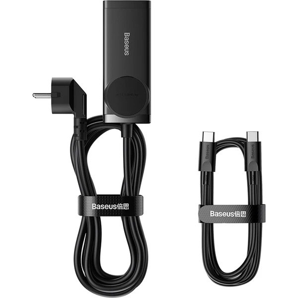 Baseus GaN3 Pro rychlonabíječka 2x USB-C, 2x USB + AC 100W s kabelem USB-C/USB-C černá - Nabíječky - Obrázek DHGE000L01
