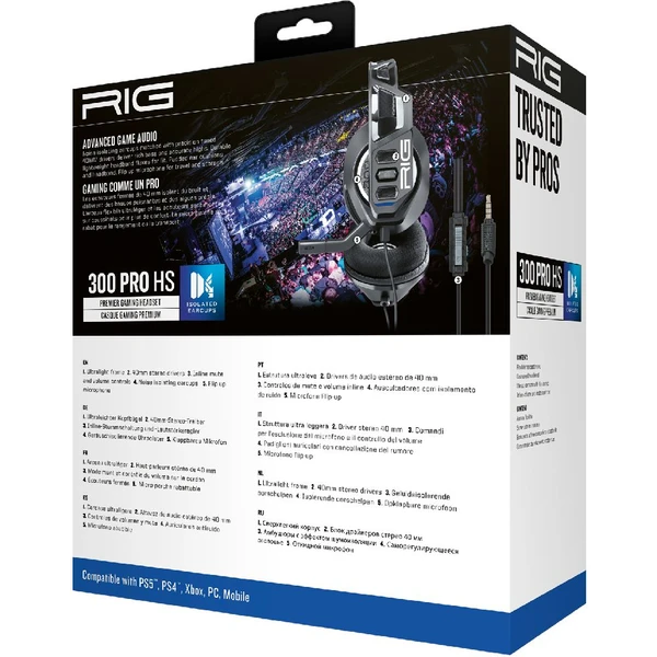 Nacon RIG 300 PRO HS herní headset pro PS4/PS5 černý - Sluchátka - Obrázek DI37700301