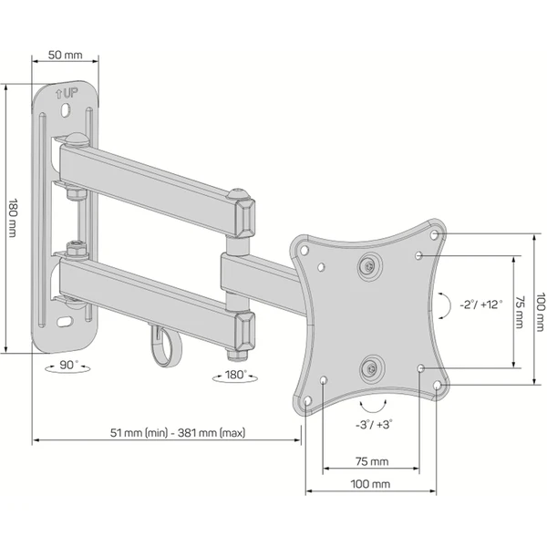 CONNECT IT SOLIDSCREEN BASIC nástěnný držák - Držáky pro obrazovky - Obrázek DL9O600301