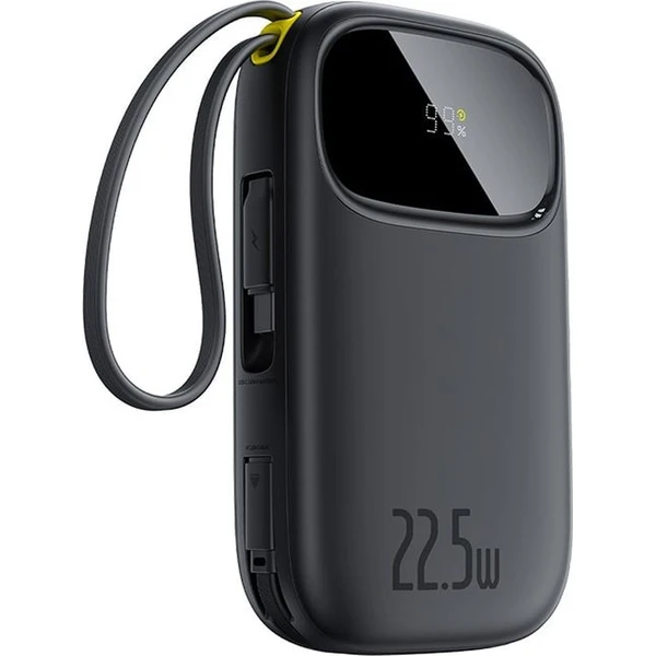Baseus EnerFill FC31 Qpow 3 10000mAh powerbanka, 22,5W, s kabelem USB-C a Lightning černá - Powerbanky - Obrázek DMBQ000K01
