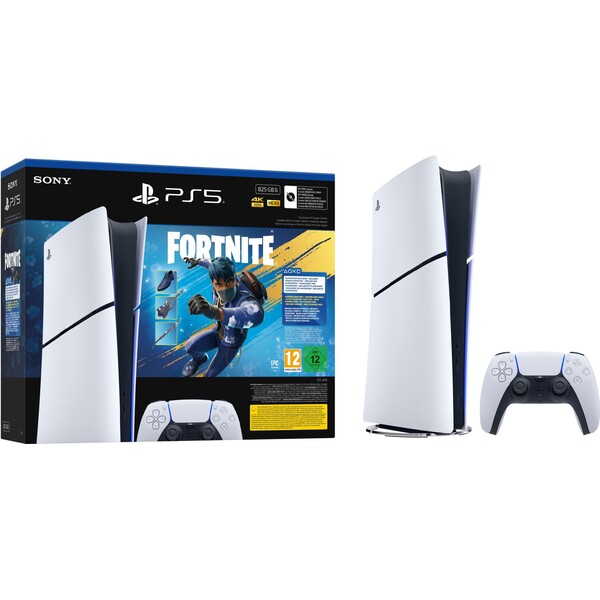 PlayStation 5 Slim Digital Edition 825GB Fortnite Bundle Bílá