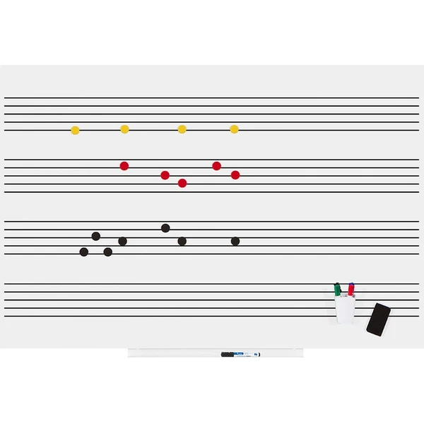 Rocada Skin Music 6421RMH magnetická tabule bílá - Magnetické tabule - Obrázek DMMN000K01