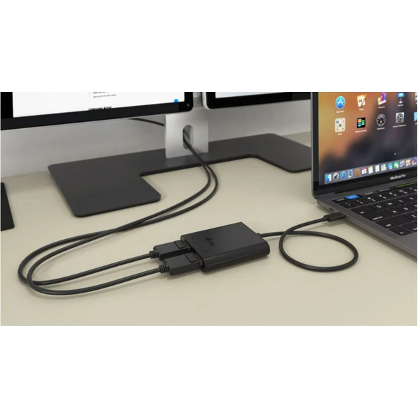 i-tec USB-C/2x DisplayPort redukce 4K černá - Kabely a redukce - Obrázek DMTN200401