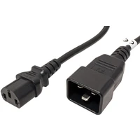 PremiumCord IEC C13/IEC C20 prodlužovací kabel 230V 1m černý - Kabely a redukce