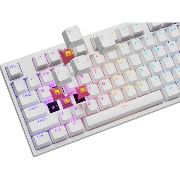 Genesis Thor 404 herní klávesnice Outemu Peach Silent US bílá - Klávesnice - Obrázek DOBE000K01