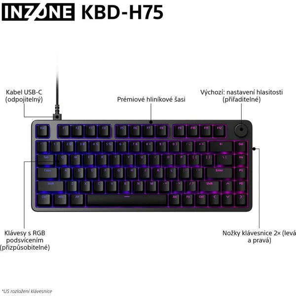 Sony INZONE KBD-H75 herní klávesnice - Klávesnice - Obrázek DPBH000K01