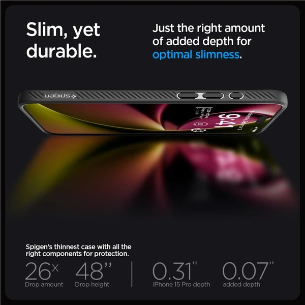 Spigen Liquid Air kryt iPhone 15 Pro matně černý - Pouzdra - Obrázek DPU8000601