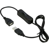 PremiumCord USB-A/USB-A prodlužovací kabel s vypínačem 1m černý - Kabely a redukce