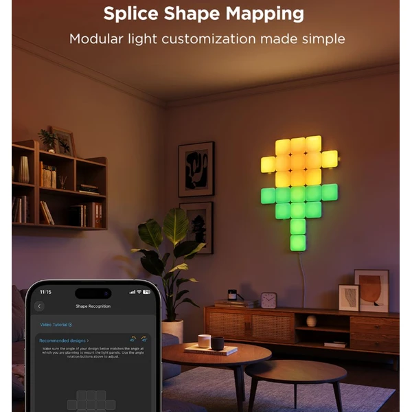 Govee Smart Mini RGBIC panely - 10ks - Chytrá osvětlení - Obrázek DRKK000K01