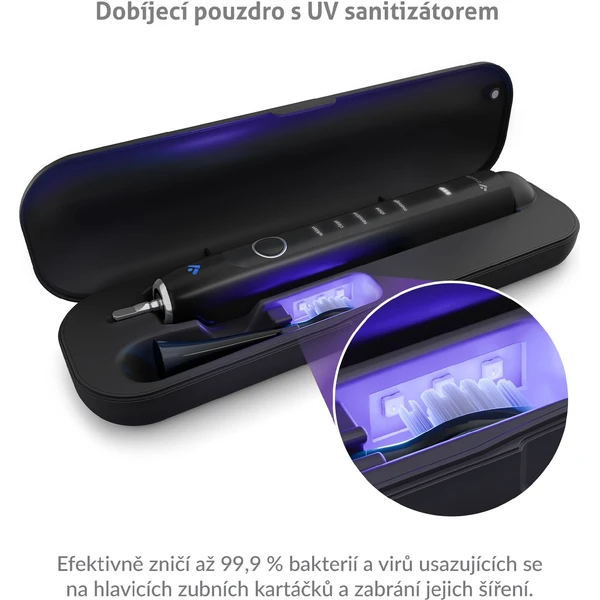 TrueLife SonicBrush Clean70 UV sonický kartáček černý - Zubní kartáčky - Obrázek DRUL000K01