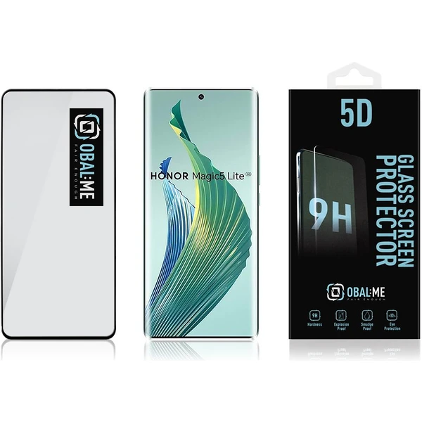 OBAL:ME 5D Tvrzené Sklo pro Honor Magic5 Lite černé - Ochranné folie a skla - Obrázek DRX3000P01
