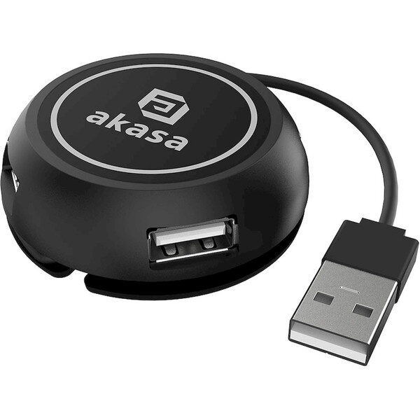 AKASA USB-A hub 4v1 černý Černá