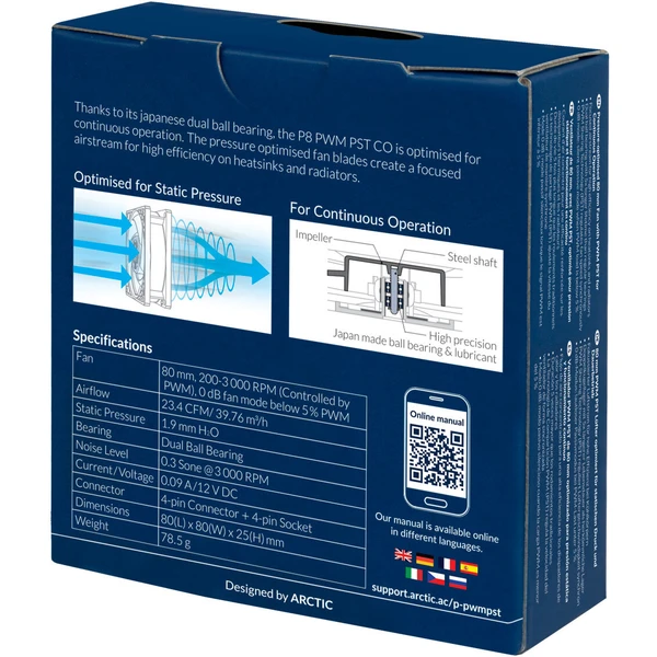 Arctic P8 PWM PST CO - Ventilátory pro PC - Obrázek DXQR600301