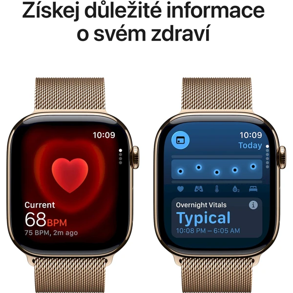 Apple Watch Series 11 Cellular (42mm) Zlatý titan se zlatým milánským tahem - Chytré hodinky - Obrázek DYRH000K01