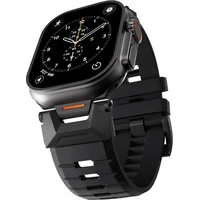Epico Rubber Pro řemínek s nerezovým zapínáním pro Apple Watch 49/46/45/44/42mm černý - Řemínky