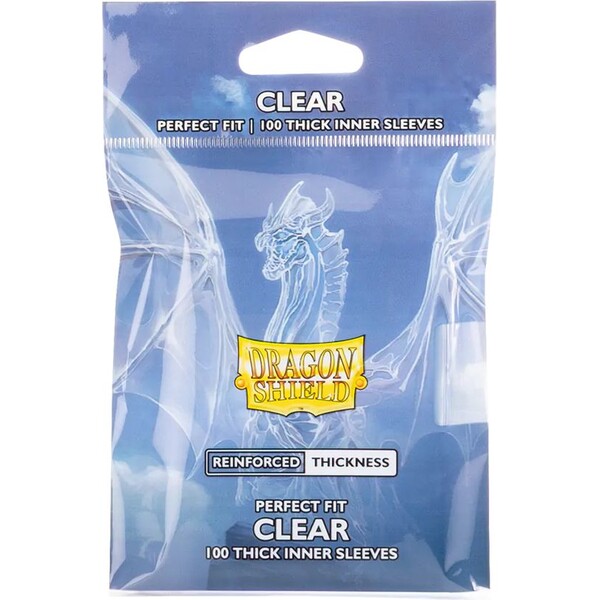 Dragon Shield Standard size Perfect fit - Inner Sleeves - Thick Inner Clear (100 Sleeves) Čirá