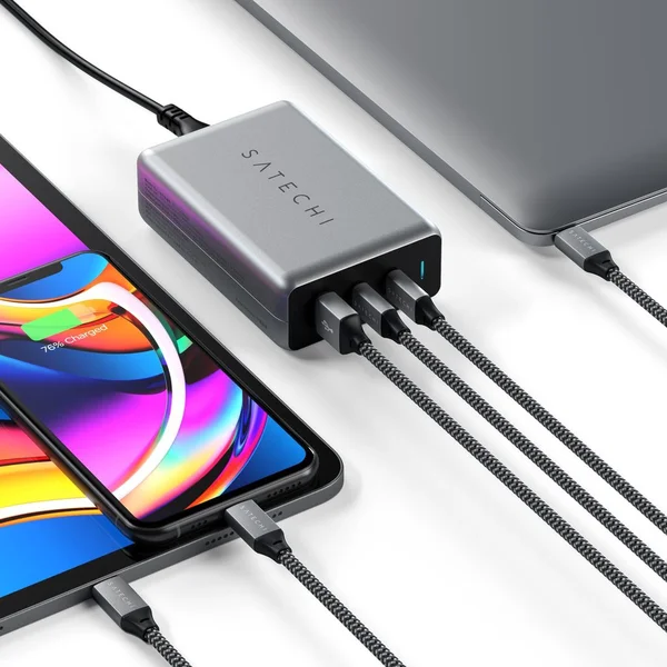 Satechi 100W USB-C PD GaN nabíječka šedá - Nabíječky - Obrázek E2AT000501