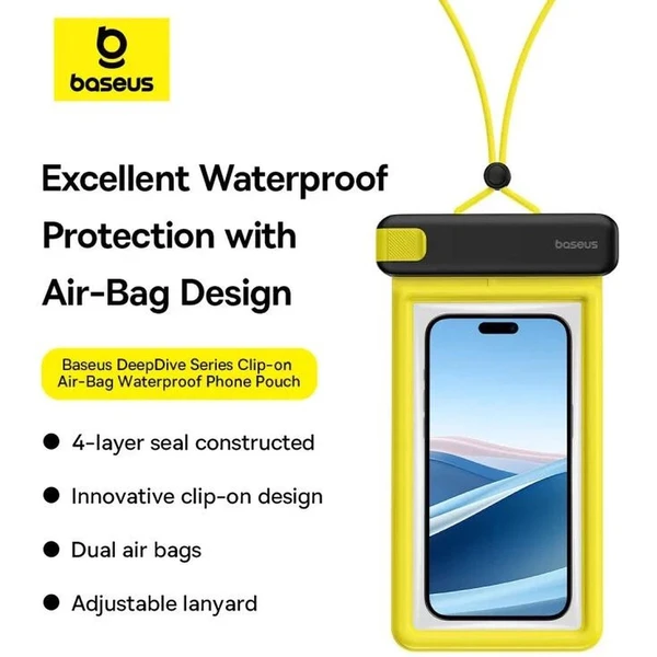 Baseus Vodotěsné pouzdro na telefon DeepDive černé - Pouzdra - Obrázek E2Y4000J01
