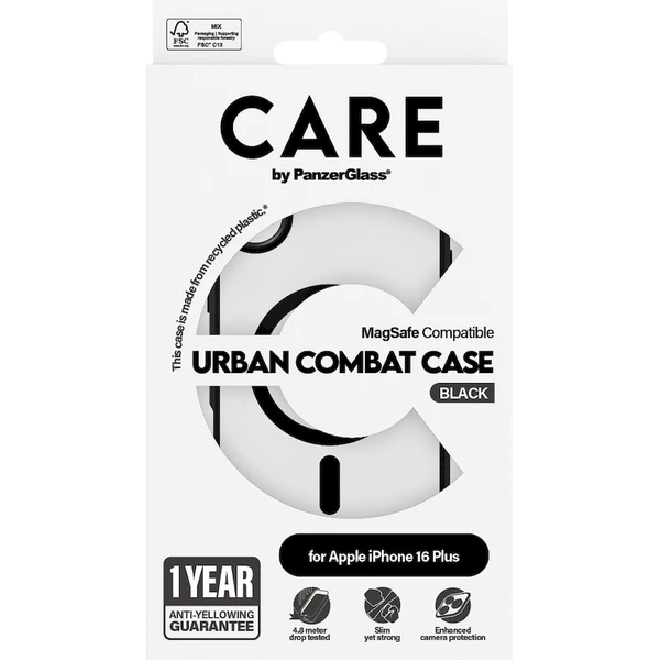 PanzerGlass® CARE kryt Apple iPhone 16 Plus MagSafe Urban Combat černý/černý - Pouzdra - Obrázek E308000P01