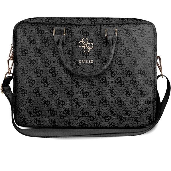 Guess PU 4G Metal Logo brašna pro 15/16" Macbook/notebook šedá/zlatá