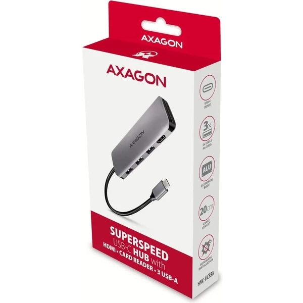 AXAGON HMC-HCR3A 5v1 USB-C hub - USB huby - Obrázek E3O0000J01
