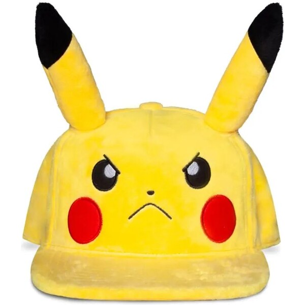 Kšiltovka Pokémon Angry Pikachu - plyšová Žlutá