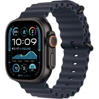Apple Watch 49/44/45/46mm námořnicky modré prodloužení oceánského řemínku s černým titanem - Řemínky