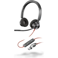 Poly Blackwire 3320 Microsoft Teams Certified Headset + USB-C/A adaptér - Sluchátka